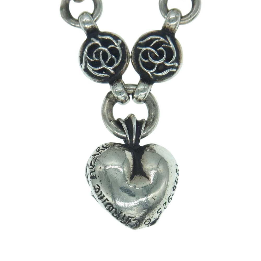 CHROME HEARTS クロムハーツ（原本無） フローラル ボール チェーン ハート シルバー ネックレス シルバー系【中古】