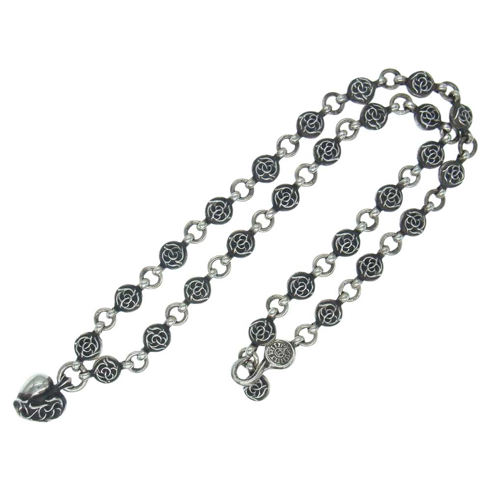 CHROME HEARTS クロムハーツ（原本無） フローラル ボール チェーン ハート シルバー ネックレス シルバー系【中古】