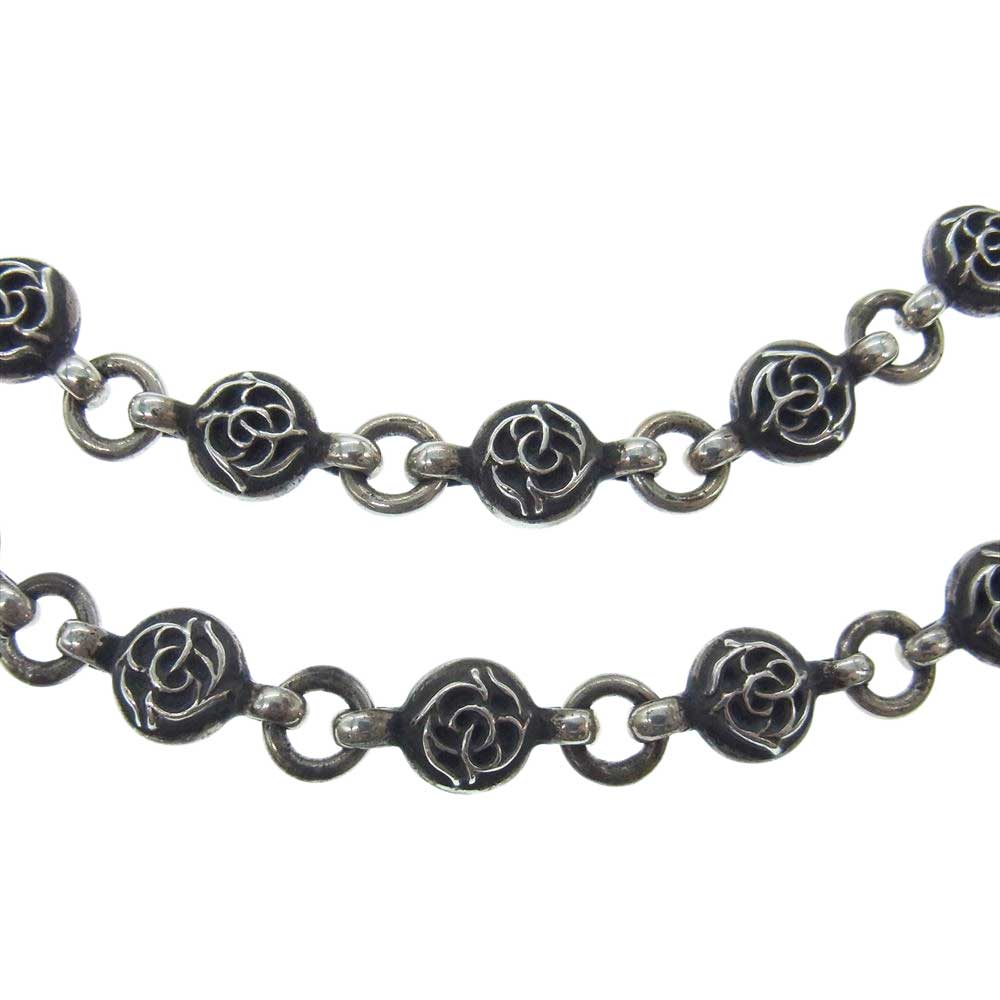CHROME HEARTS クロムハーツ（原本無） フローラル ボール チェーン ハート シルバー ネックレス シルバー系【中古】