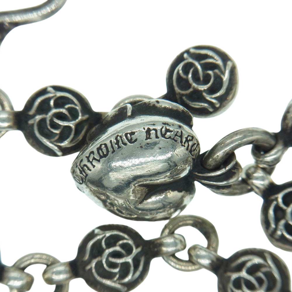 CHROME HEARTS クロムハーツ（原本無） フローラル ボール チェーン ハート シルバー ネックレス シルバー系【中古】