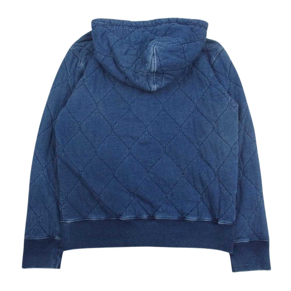 RRL ダブルアールエル インディゴ ダイヤ キルティング スウェット パーカー  インディゴブルー系 M【中古】