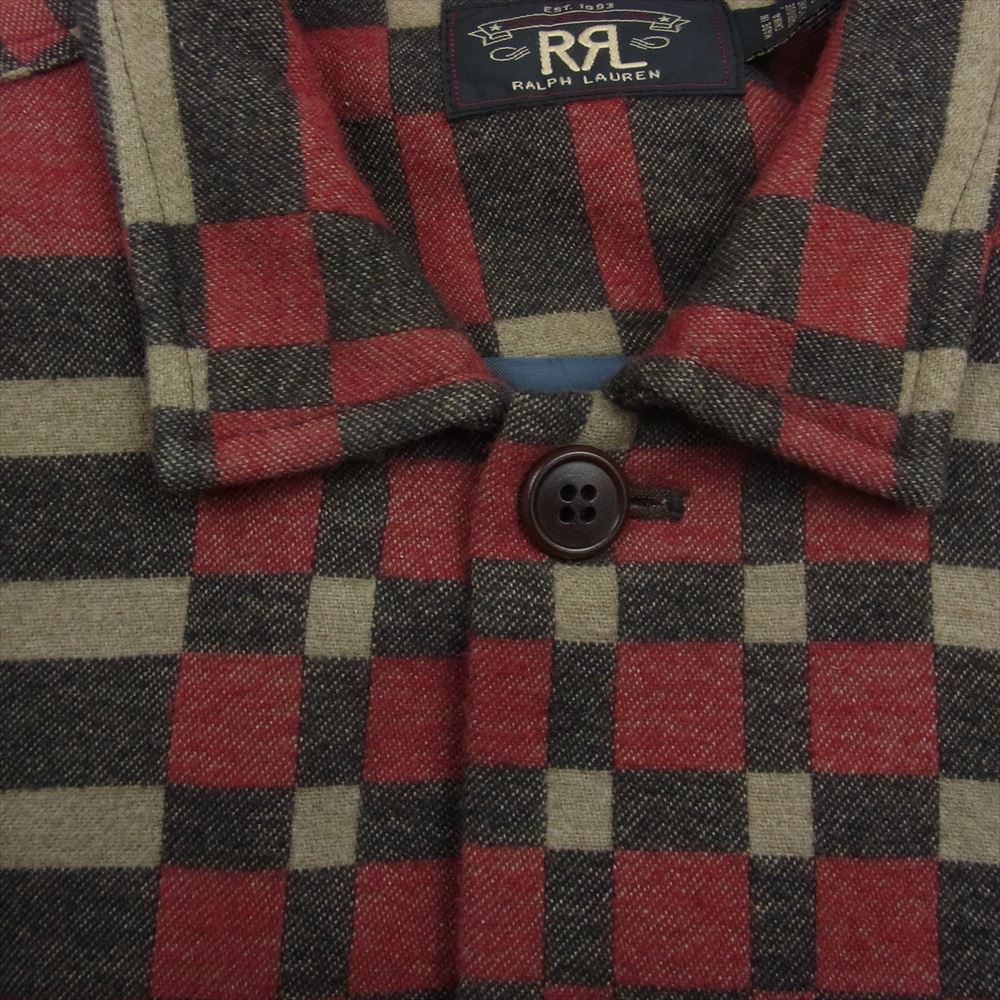 RRL ダブルアールエル JUNO JACQUARD OVER SHIRTS ブランケットフィール ジャガード シャツ ジャケット レッド系 M【中古】