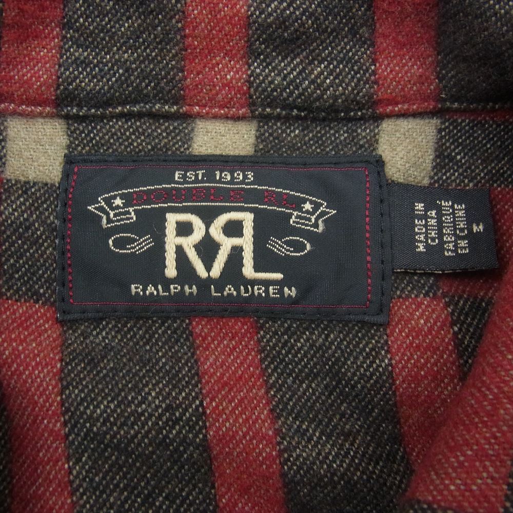 RRL ダブルアールエル JUNO JACQUARD OVER SHIRTS ブランケットフィール ジャガード シャツ ジャケット レッド系 M【中古】