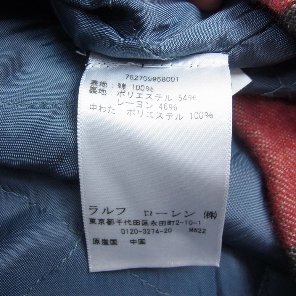 RRL ダブルアールエル JUNO JACQUARD OVER SHIRTS ブランケットフィール ジャガード シャツ ジャケット レッド系 M【中古】