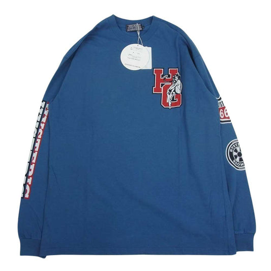 HYSTERIC GLAMOUR ヒステリックグラマー 23AW 02233CL05 MOTOR CITY FEVER モーターシティ フィーバー 長袖 Tシャツ ロンT ネイビー系 L【新古品】【未使用】【中古】