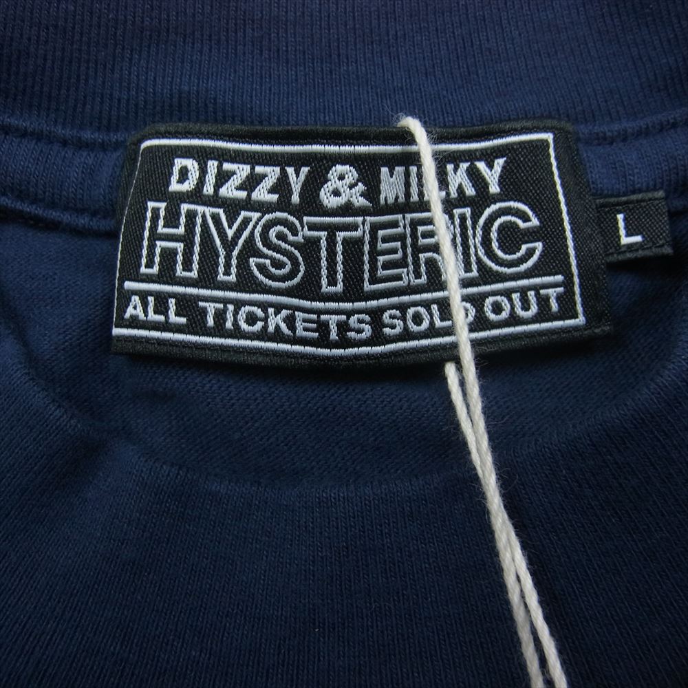 HYSTERIC GLAMOUR ヒステリックグラマー 23AW 02233CL16 GREATEST PARTY SOUNDS グレイテストパーティ サウンド 長袖 Tシャツ ロンT ネイビー系 L【新古品】【未使用】【中古】
