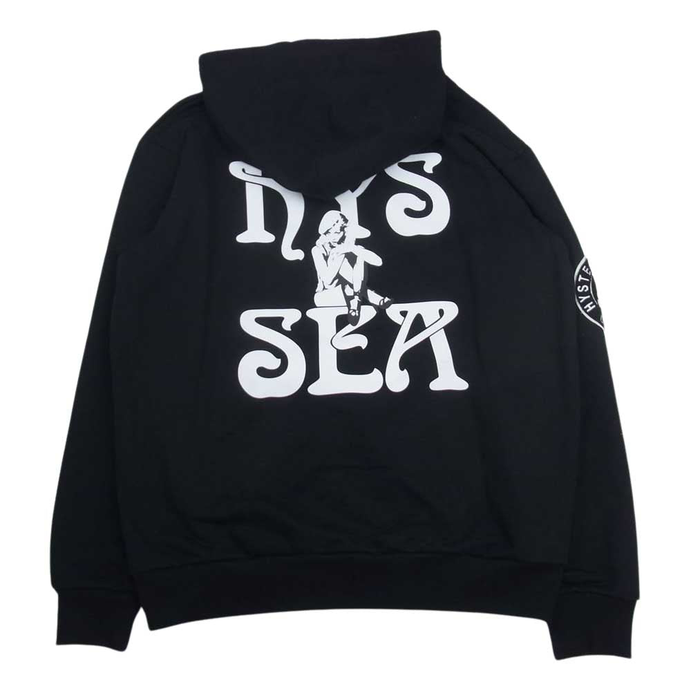 HYSTERIC GLAMOUR ヒステリックグラマー WDS-C-HYS-24-Q2-07 WIND AND SEA WDS Hoodie ウィンダンシー バックロゴプリント プルオーバー フーディ パーカー ブラック系 L【新古品】【未使用】【中古】