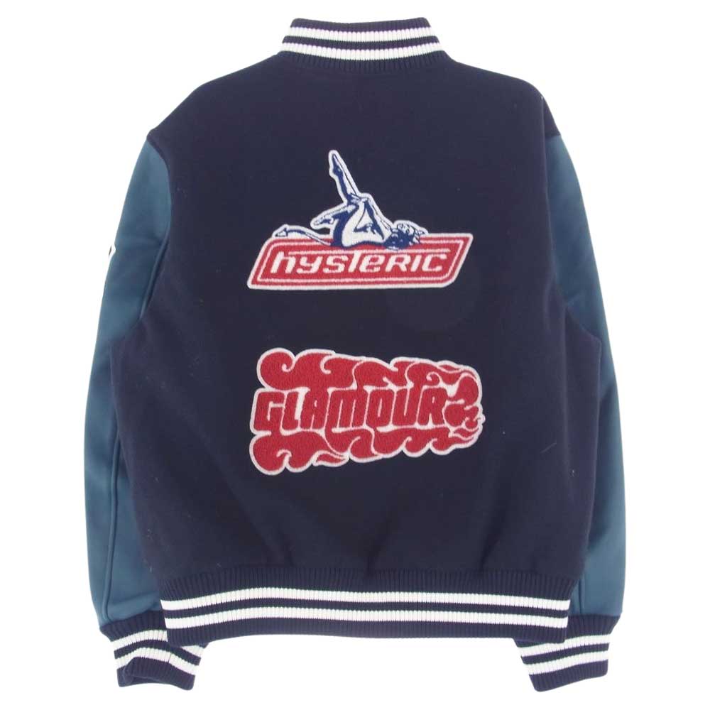 HYSTERIC GLAMOUR ヒステリックグラマー 23AW 02233AB05 MOTOR CITY FEVER モーター シティ フィーバー スタジアムジャンパー スタジャン バーシティジャケット ブラック系 L【新古品】【未使用】【中古】