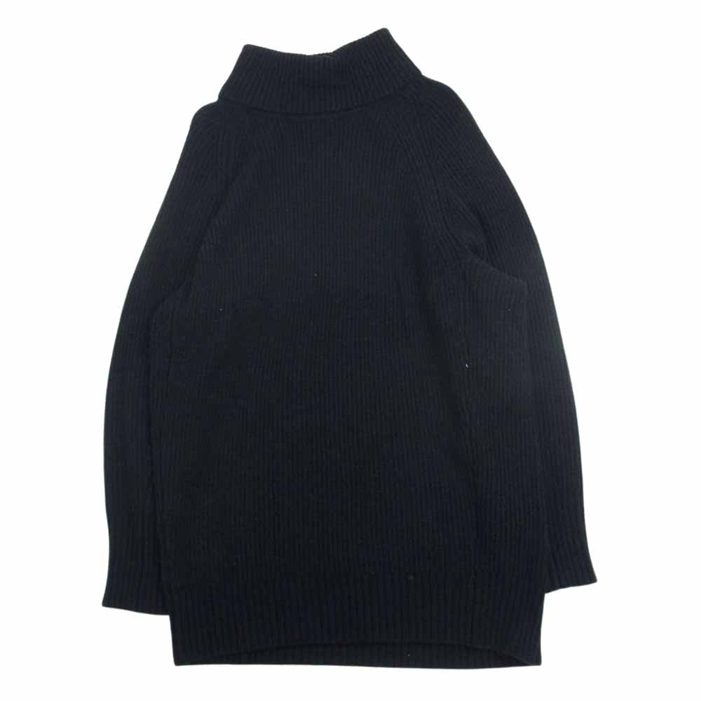ブルーレーベルクレストブリッジ 55J81-805-17 リブ タートルネック ニット セーター ブラック系 36【中古】