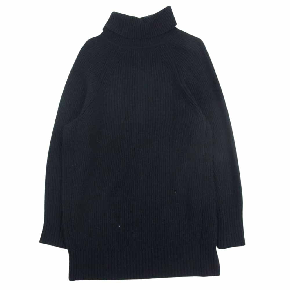 ブルーレーベルクレストブリッジ 55J81-805-17 リブ タートルネック ニット セーター ブラック系 36【中古】