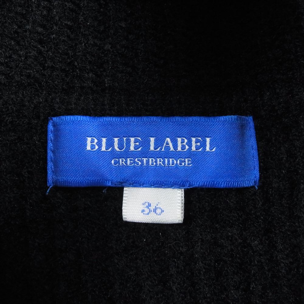 ブルーレーベルクレストブリッジ 55J81-805-17 リブ タートルネック ニット セーター ブラック系 36【中古】