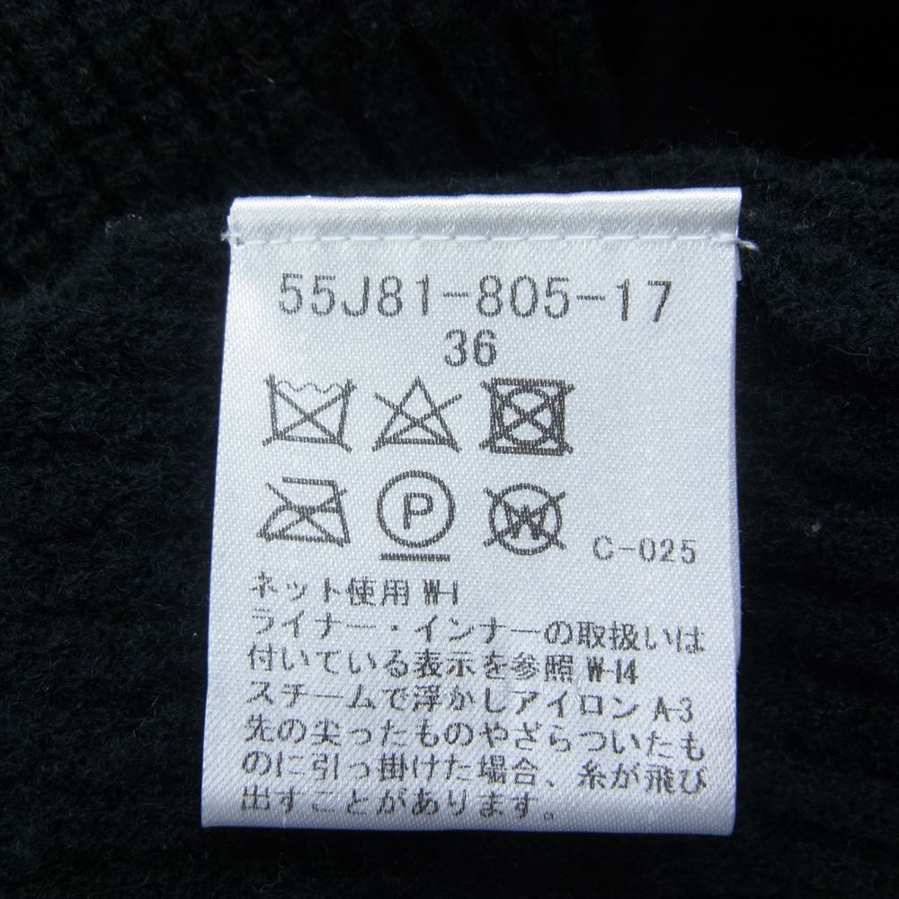 ブルーレーベルクレストブリッジ 55J81-805-17 リブ タートルネック ニット セーター ブラック系 36【中古】