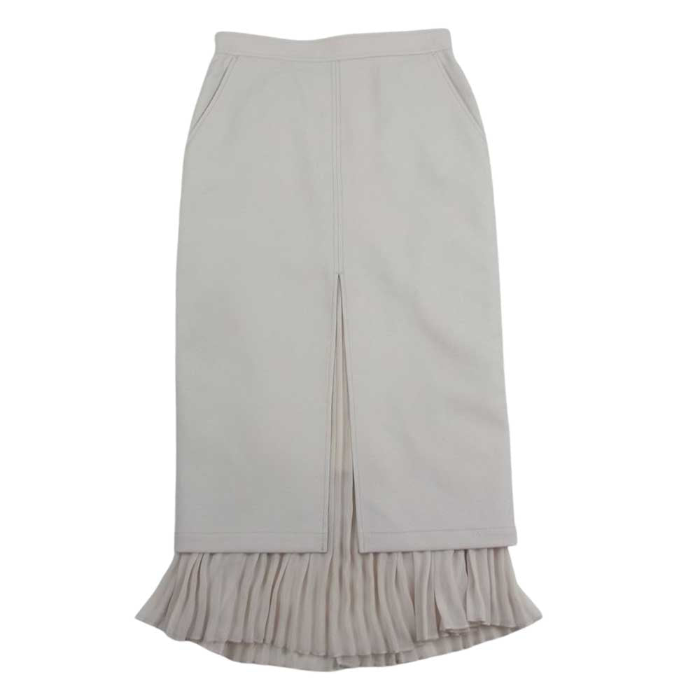 JILLSTUART ジルスチュアート プリーツ レイヤー ロング スカート オフホワイト系 2【中古】