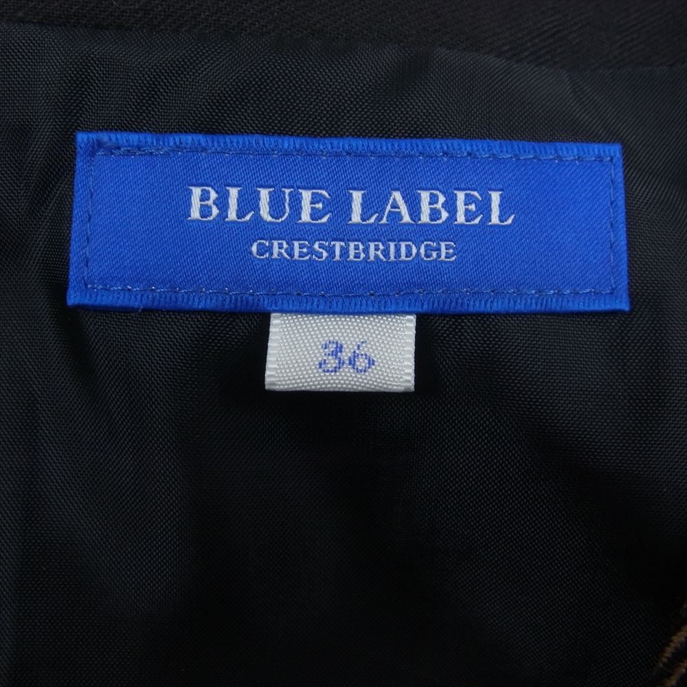 ブルーレーベルクレストブリッジ 55J30-261-17 タータンチェック ノースリーブ ベルト付き ワンピース エンジ系 36【中古】