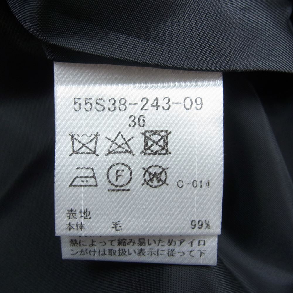 ブルーレーベルクレストブリッジ 55S38-243-09 ベルト付き チェック切替 ギャザー ソフトドレープ スカート ブラック系 36【中古】