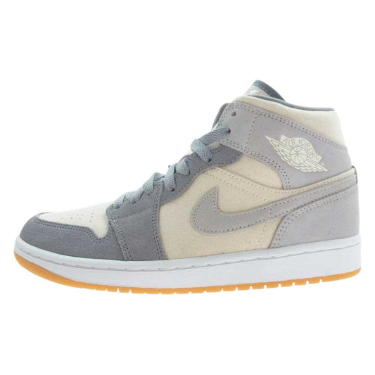 NIKE AIR JORDAN ナイキ ジョーダン DN4281-100 AJ1 MID SE COCONUT MILK/COCONUT MILK エアジョーダン ミッド スニーカー  グレー系 オフホワイト系 25cm【美品】【中古】