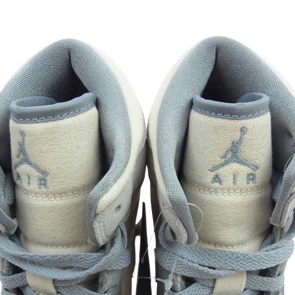 NIKE AIR JORDAN ナイキ ジョーダン DN4281-100 AJ1 MID SE COCONUT MILK/COCONUT MILK エアジョーダン ミッド スニーカー  グレー系 オフホワイト系 25cm【美品】【中古】