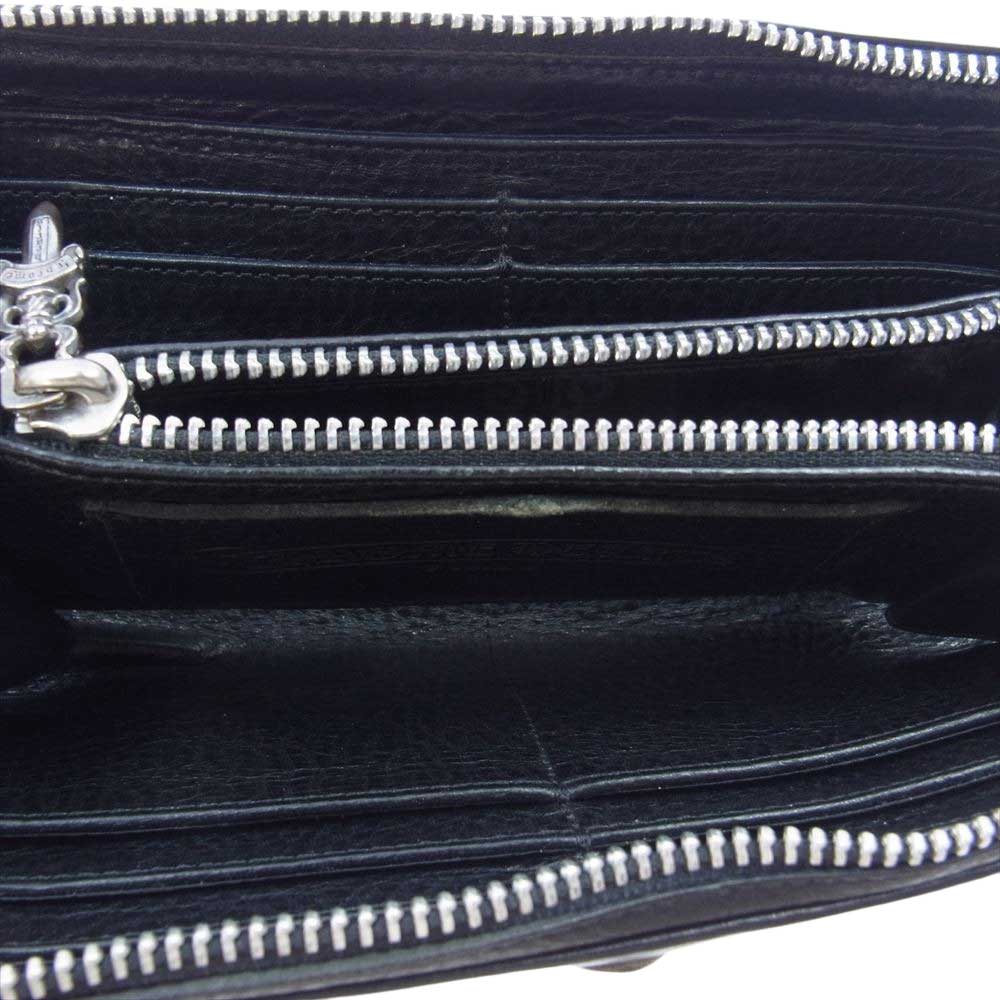 CHROME HEARTS クロムハーツ（原本有） REC F ZIP2 3PATCH セメタリークロスパッチ レザーウォレット 長財布 ブラック系【中古】