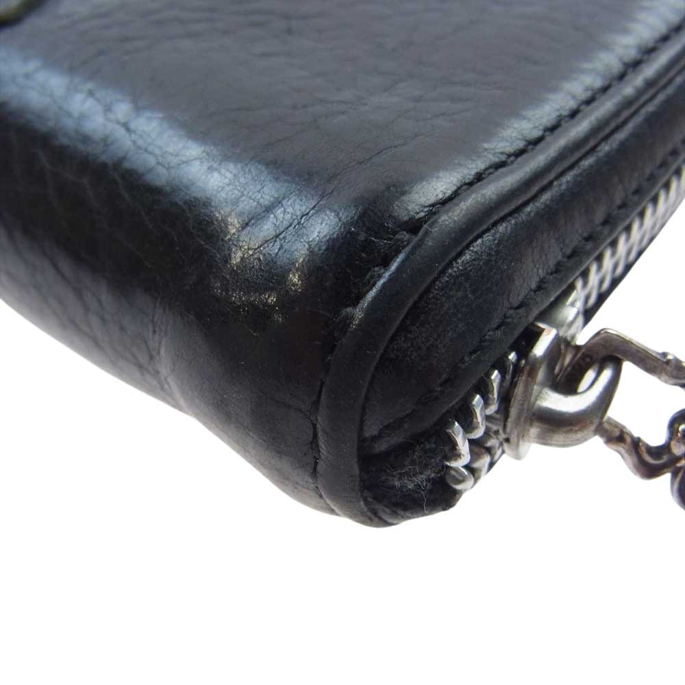 CHROME HEARTS クロムハーツ（原本有） REC F ZIP2 3PATCH セメタリークロスパッチ レザーウォレット 長財布 ブラック系【中古】