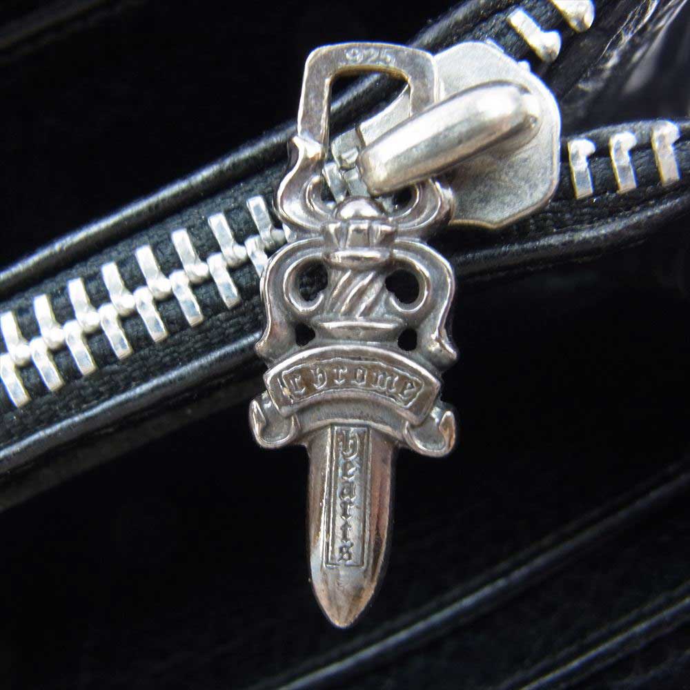 CHROME HEARTS クロムハーツ（原本有） REC F ZIP2 3PATCH セメタリークロスパッチ レザーウォレット 長財布 ブラック系【中古】