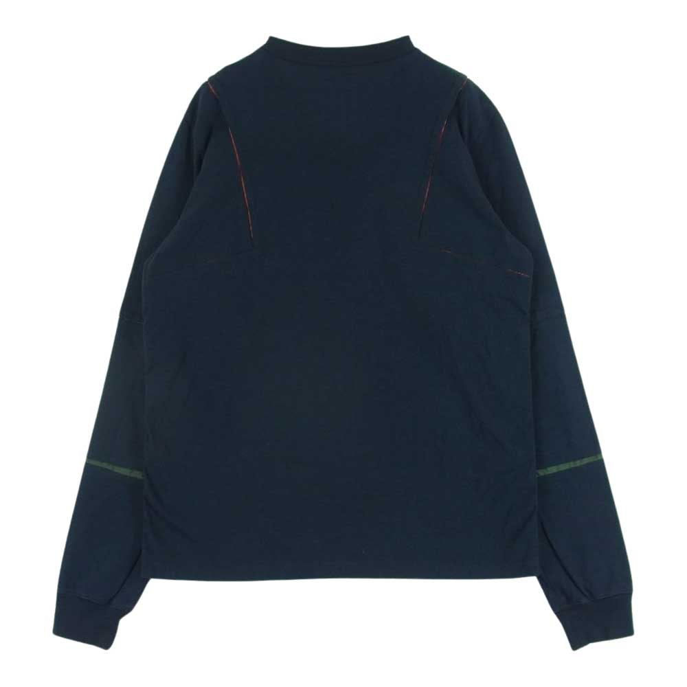 Sacai サカイ 21-02586M 再構築 ジップポケット 長袖 Ｔシャツ カットソー コットン 日本製 ダークネイビー系 201 2【中古】