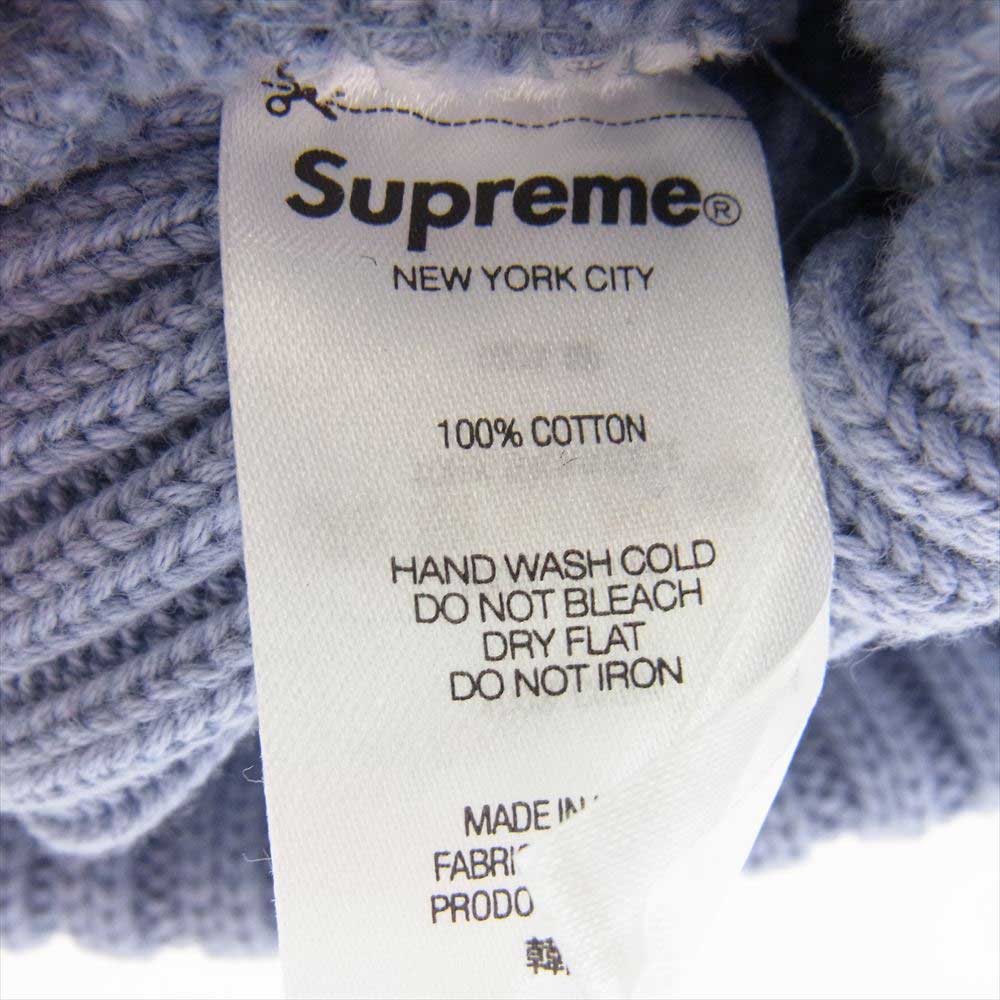 Supreme シュプリーム 22SS Overdyed Beanie ボックスロゴ オーバー  ダイ ビーニー ニット帽 ライトブルー系【美品】【中古】