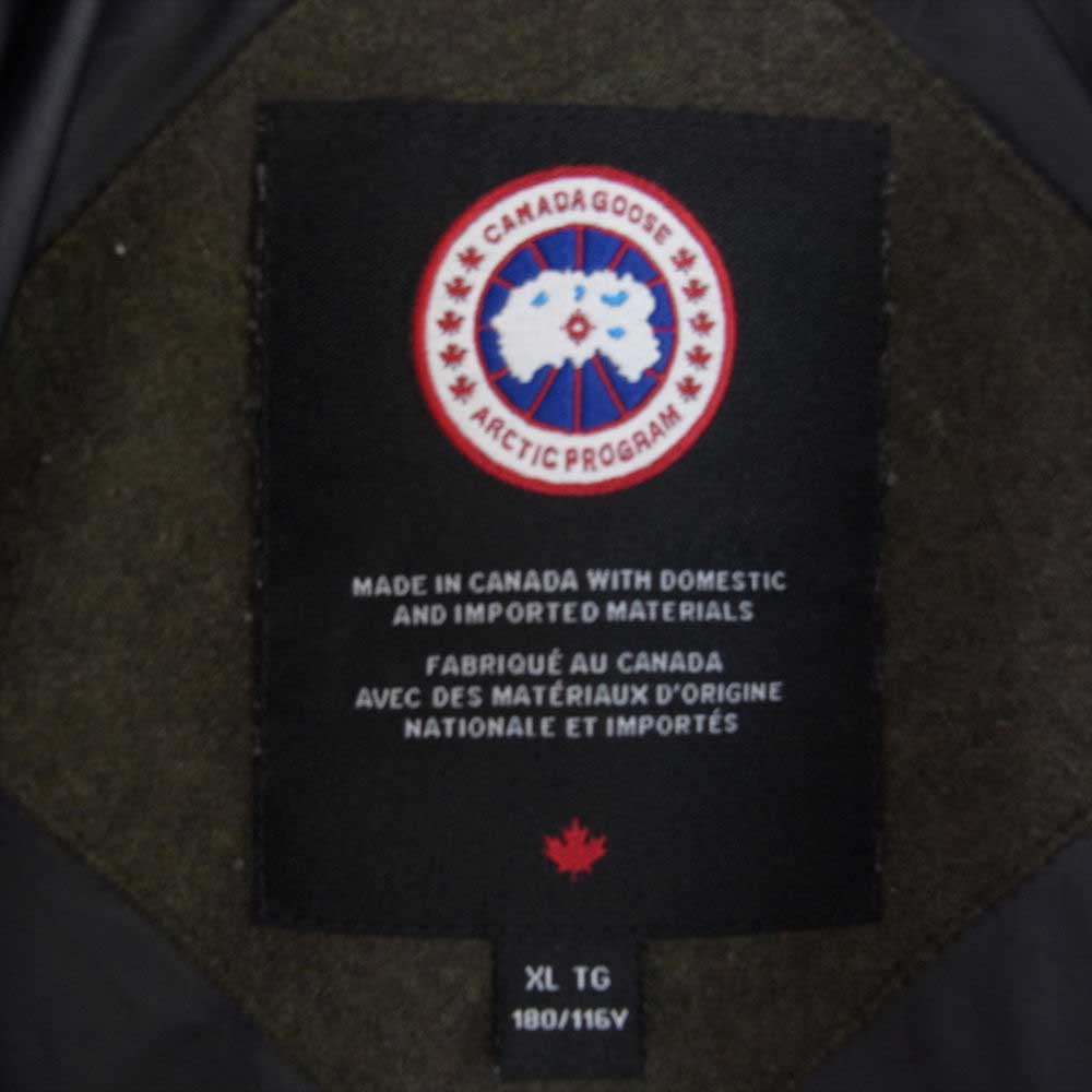 CANADA GOOSE カナダグース 3804M 国内正規品 MacMillan Parka Wool ブラックレーベル マクミラン ウール パーカ ダウン ジャケット ミリタリーグリーン系 XL【中古】