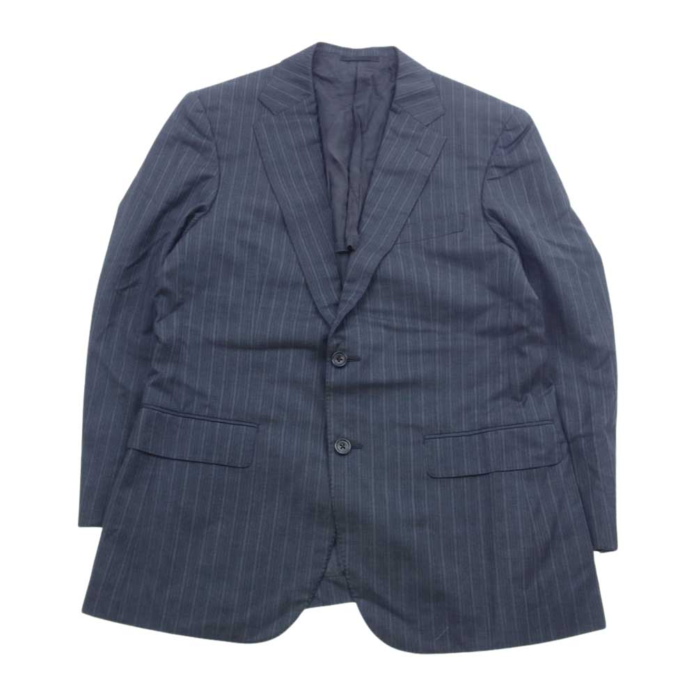BURBERRY LONDON バーバリー ロンドン ストライプ 2B テーラード ジャケット スーツ セットアップ ダークグレー系【中古】