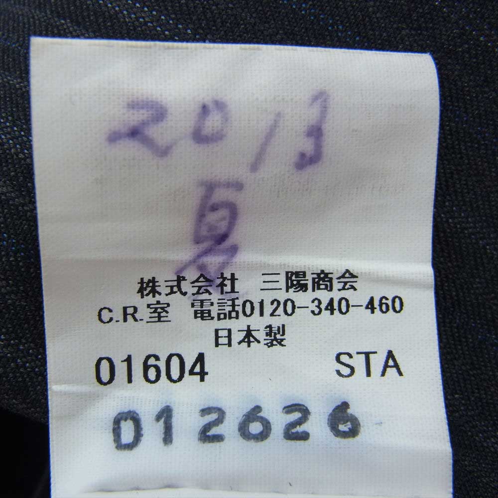 BURBERRY LONDON バーバリー ロンドン ストライプ 2B テーラード ジャケット スーツ セットアップ ダークグレー系【中古】