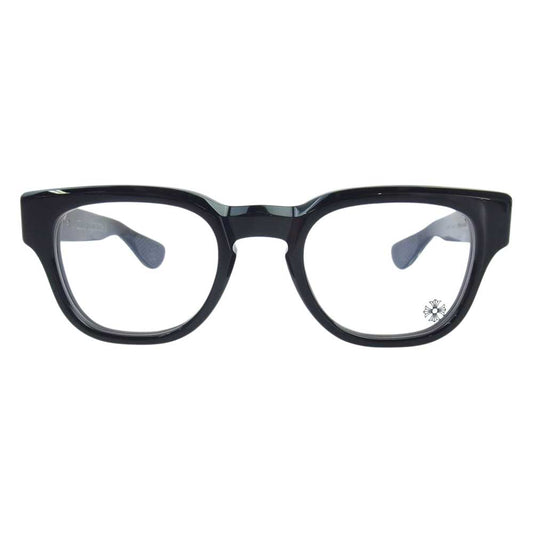 CHROME HEARTS クロムハーツ（原本無） レザーアイウェアケース&アイウェアクロス付き CUNTVOLUTED サイドダガー 眼鏡 メガネ ブラック系 49□23-147【中古】