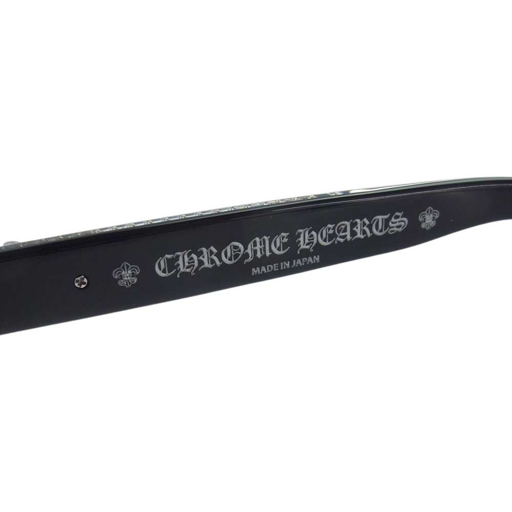 CHROME HEARTS クロムハーツ（原本無） レザーアイウェアケース&アイウェアクロス付き CUNTVOLUTED サイドダガー 眼鏡 メガネ ブラック系 49□23-147【中古】