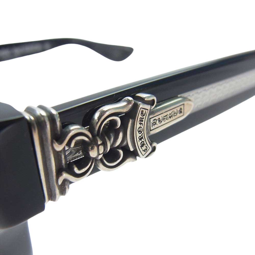 CHROME HEARTS クロムハーツ（原本無） レザーアイウェアケース&アイウェアクロス付き CUNTVOLUTED サイドダガー 眼鏡 メガネ ブラック系 49□23-147【中古】