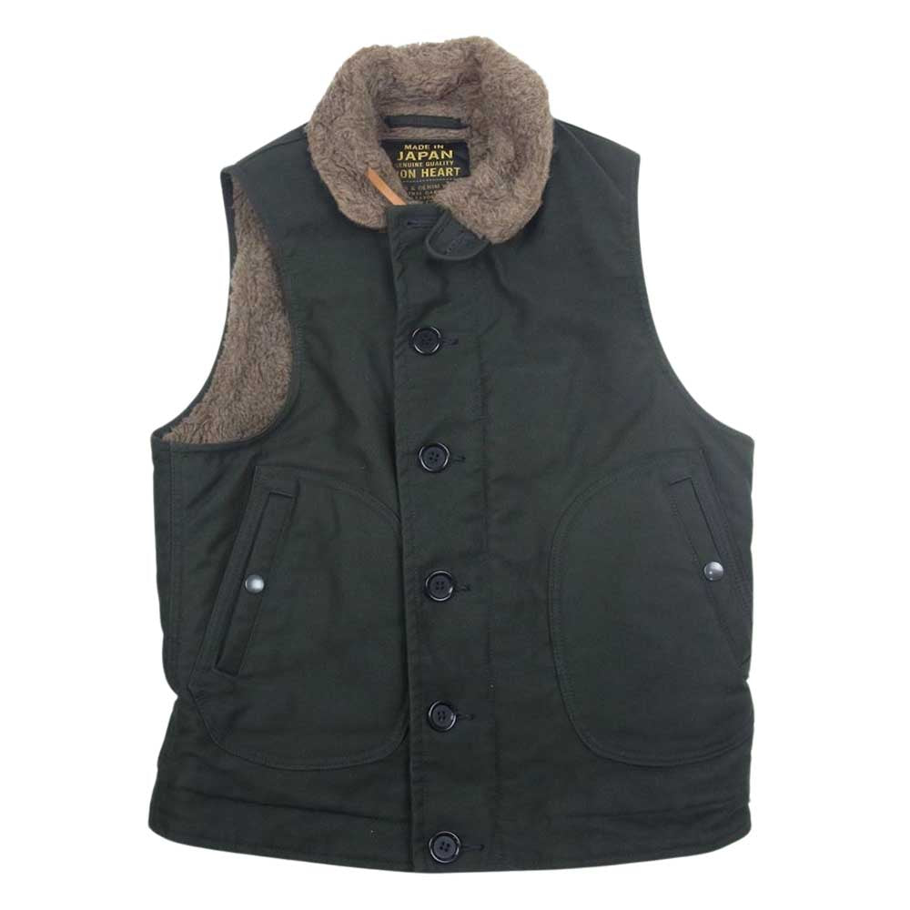 IRON HEART アイアンハート インディゴ Ｎ-1 タイプ デッキ ベスト グリーン系 S【中古】
