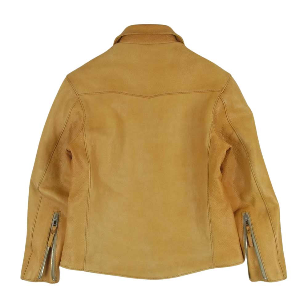 天神ワークス JS01 SINGLE COLLAR JACKET SPORTS JACKET シングルカラー レザー スポーツ ジャケット ブラウン系 34【中古】