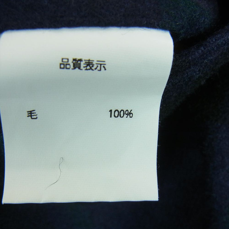 ニート ウール チェック スラックス パンツ 日本製 ブルー系 グリーン系 49【中古】