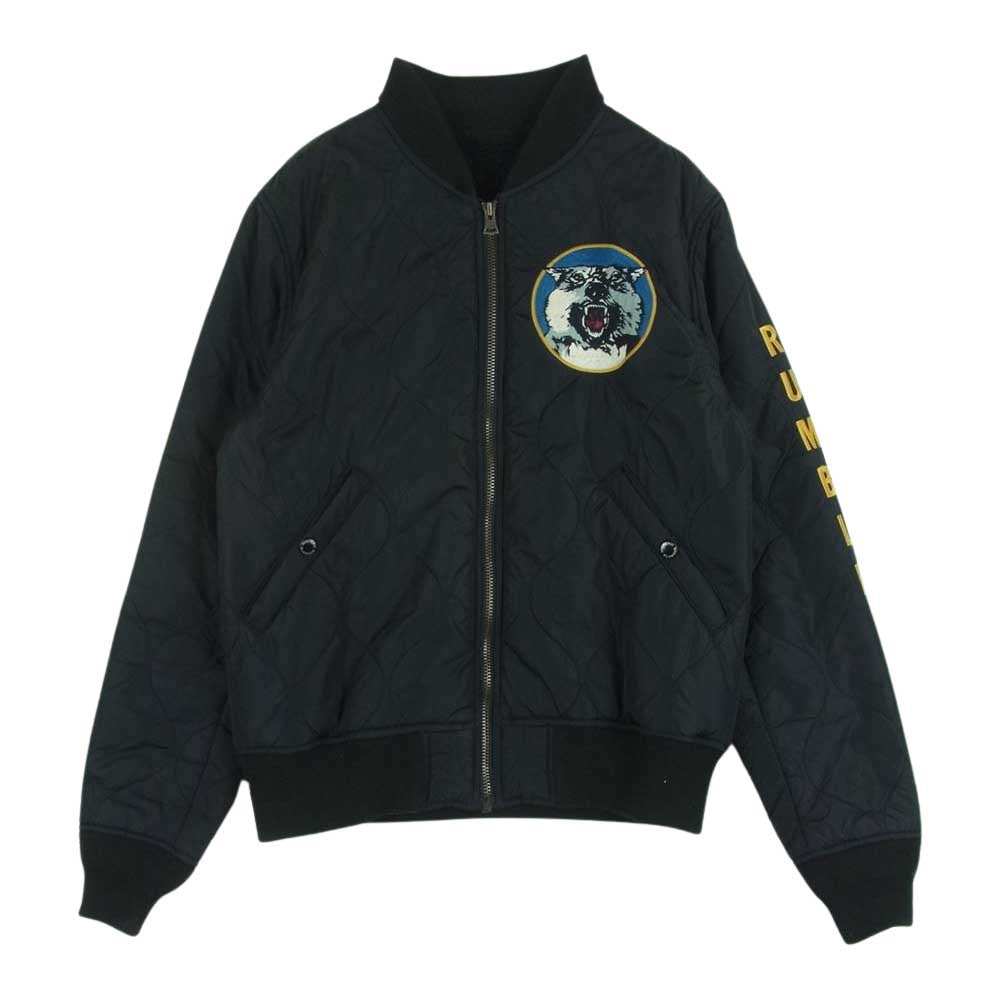 HYSTERIC GLAMOUR ヒステリックグラマー 0263AB06 RUMBLE MA-1JK ワッペン キルティング フライト ボンバー ジャケット ブルゾン ブラック系 S【中古】