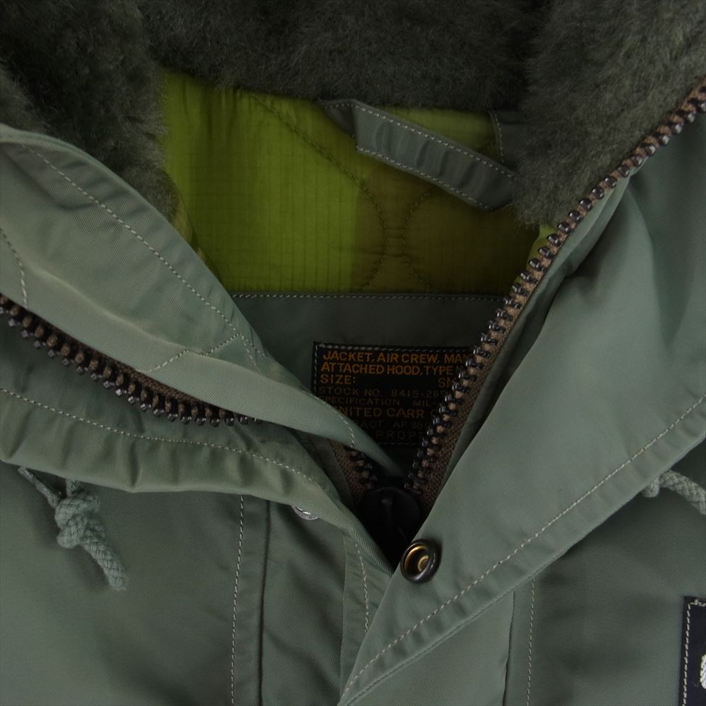 WILDTHINGS ワイルドシングス 8415-269-0418 UNITED CARR by BUZZRICKSONS N-3B ファーフード付き フライトジャケット モスグリーン系 S【中古】