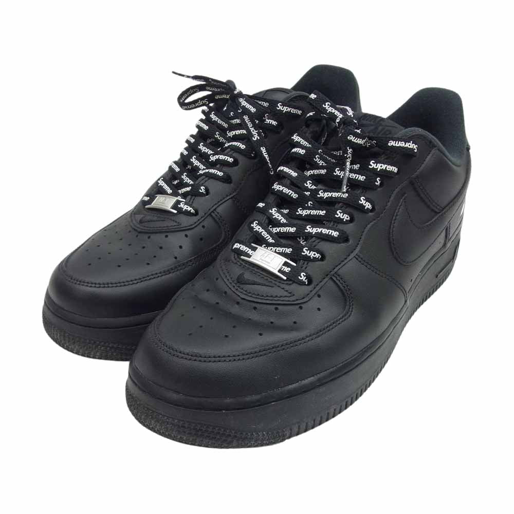 Supreme シュプリーム CU9225-001 × NIKE ナイキ AIR FORCE 1 Low エアフォース ワン ロー スニーカー ブラック系 US9【中古】