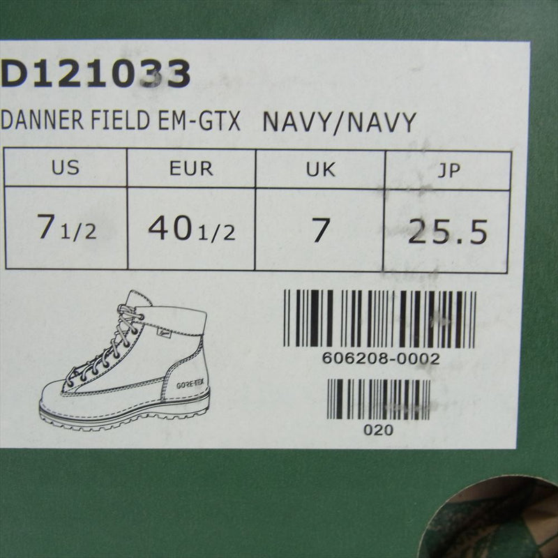 Danner ダナー D121033 DANNER FIELD ダナーフィールド レザー トレッキング シューズ ブーツ NAVY/NAVY ネイビー系 25.5cm【中古】