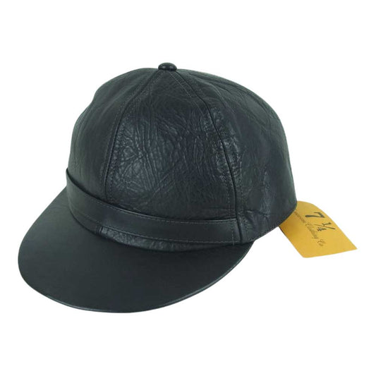 AT LAST アットラスト SPORTS CAP ホースハイド レザー スポーツ キャップ 帽子 ブラック系 7.25【極上美品】【中古】