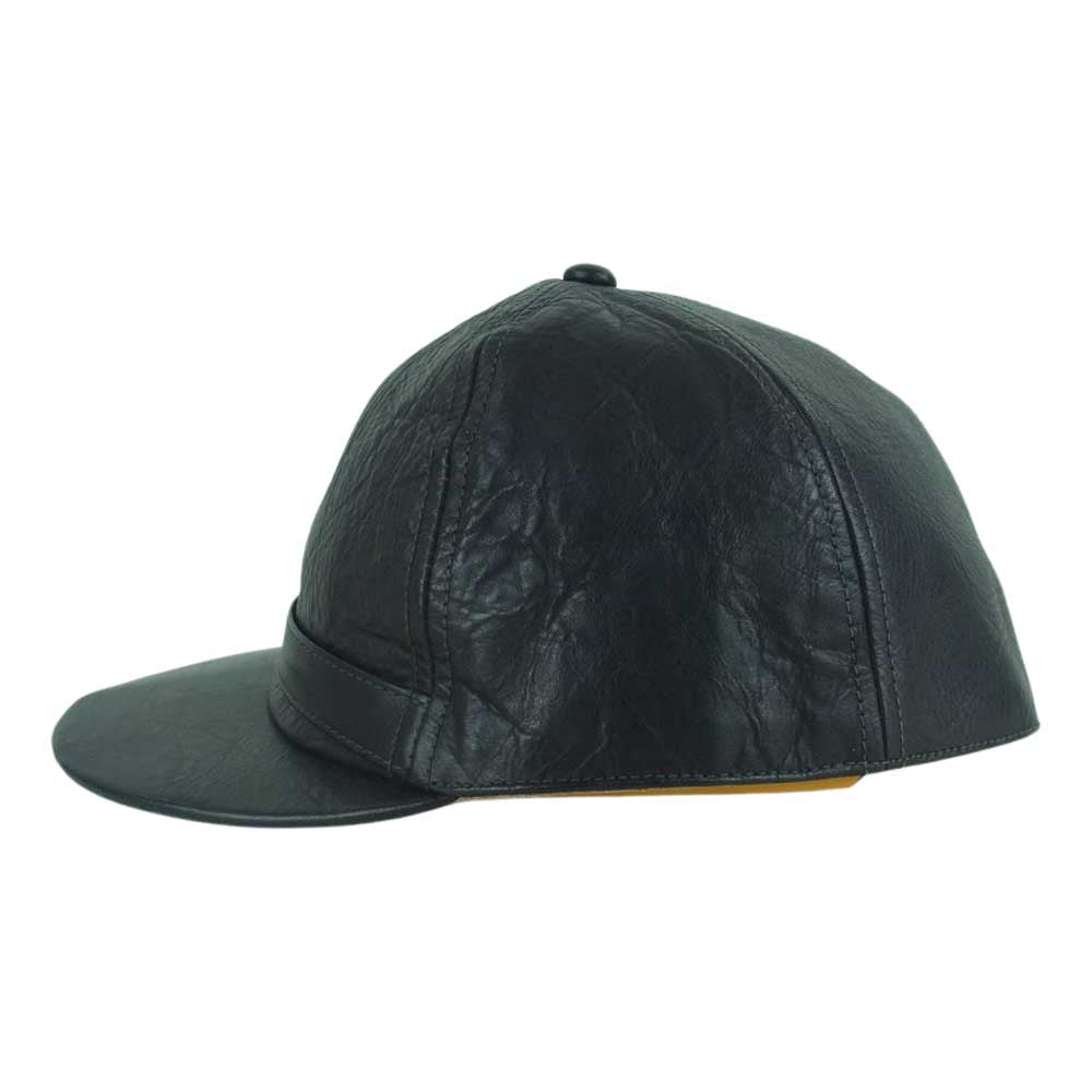AT LAST アットラスト SPORTS CAP ホースハイド レザー スポーツ キャップ 帽子 ブラック系 7.25【極上美品】【中古】