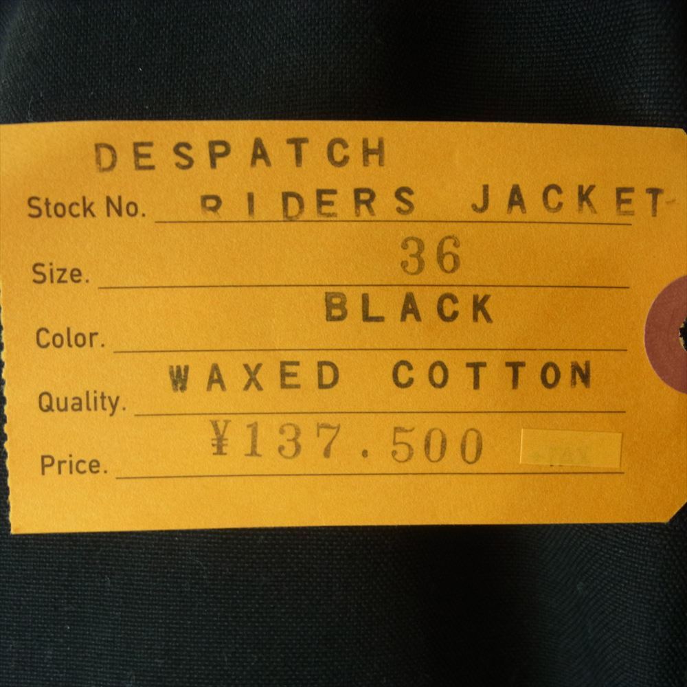AT LAST アットラスト DESPATCH RIDERS JACKET ディスパッチ ライダース モーターサイクル ジャケット ブラック系 36【美品】【中古】