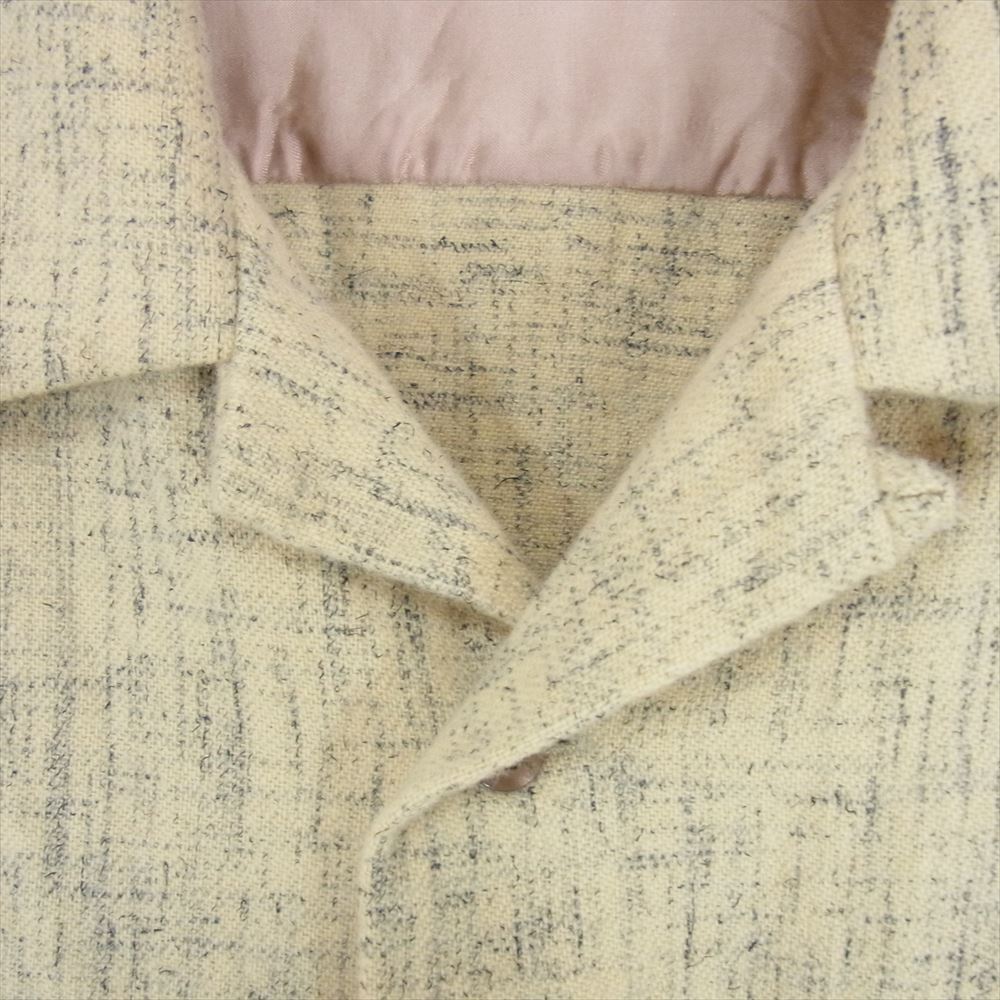 TENDERLOIN テンダーロイン T-WOOL SHT ウール レーヨン オープンカラー 長袖シャツ イエロー系 S【中古】