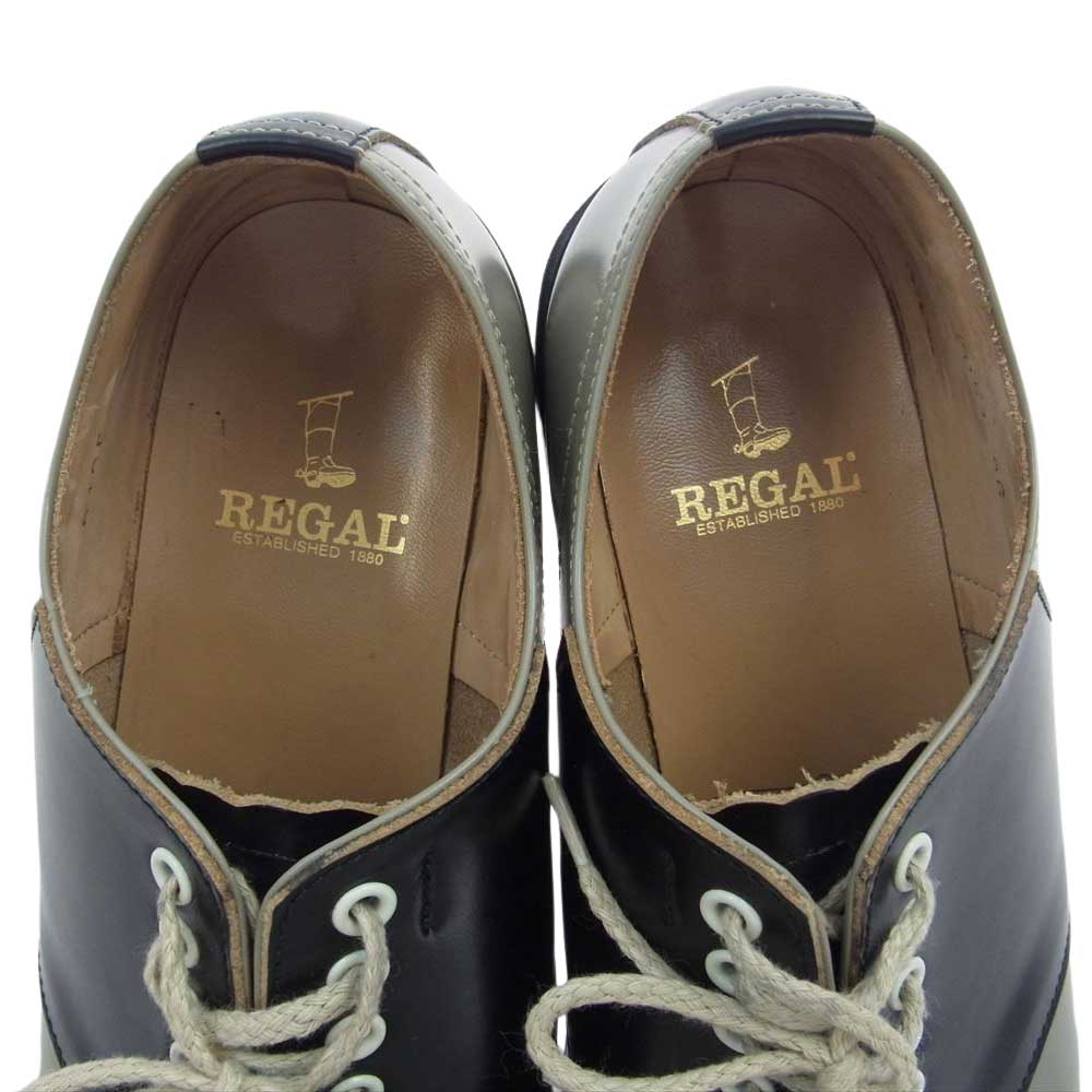 REGAL リーガル 2051N サドル レザー シューズ グレー系 ブラック系 26cm【中古】
