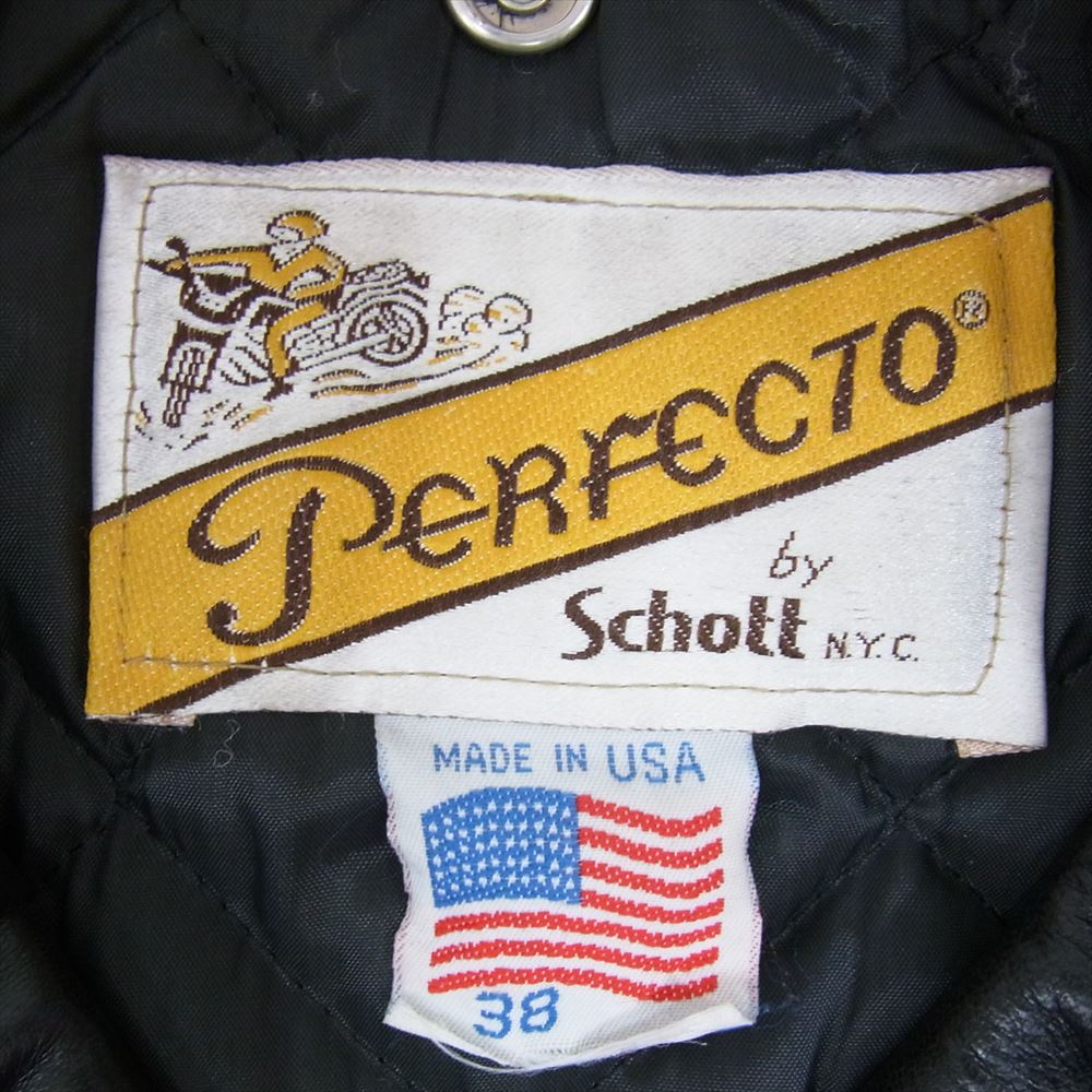 schott ショット バイカータグ 後期 レザー ダブル ライダース ジャケット ブラック系 38【中古】