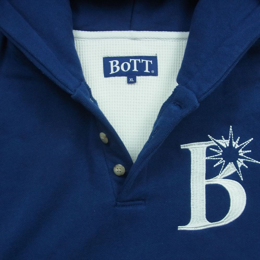 ボット 223BoTT07 2 Tone Pullover Hoodie 裏地サーマル 2トーン プルオーバー フーディー パーカー オフホワイト系 ブルー系 XL【中古】