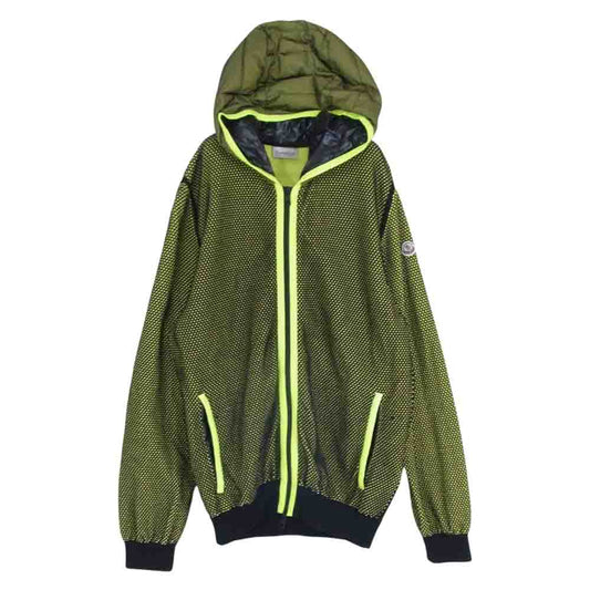 MONCLER モンクレール E10919420300 MAGLIA TRICOT マグリア トリコット ジップアップ フーディ カーディガン イエロー系 XL【中古】