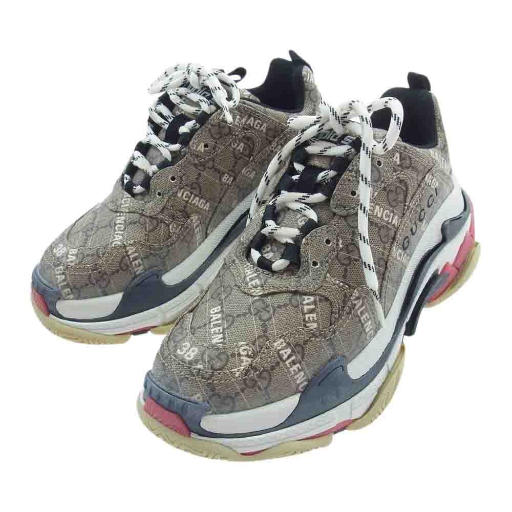 GUCCI グッチ × Balenciaga The Hacker Project Triple S バレンシアガ ザハッカープロジェクト トリプルS トリプルエス ウィメンズ スニーカー マルチカラー系 25cm【中古】