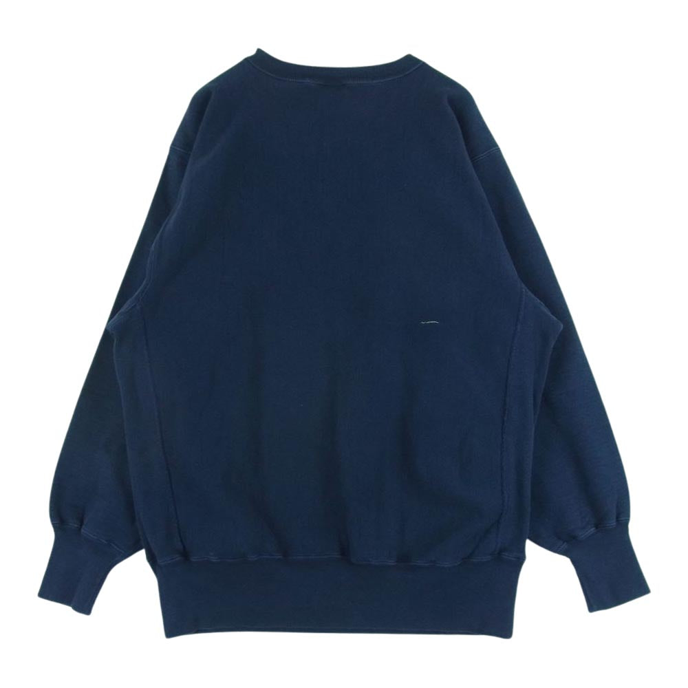 Champion チャンピオン ヴィンテージ 90s 刺繍タグ メキシコ製 REVERSE WEAVE 目なし リバースウィーブ クルーネック スウェット トレーナー ネイビー系 XL【中古】