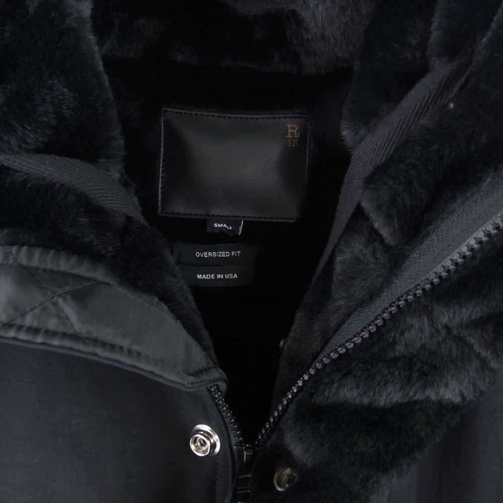 アール サーティーン Black Oversized Parka Coat マウンテン パーカー ジャケット ブラック系 S【中古】